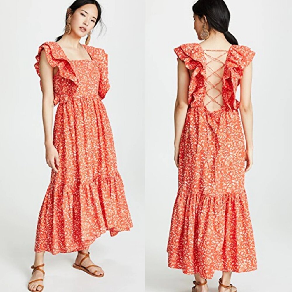 Ulla Johnson Freida Dress in Coral Batik 8